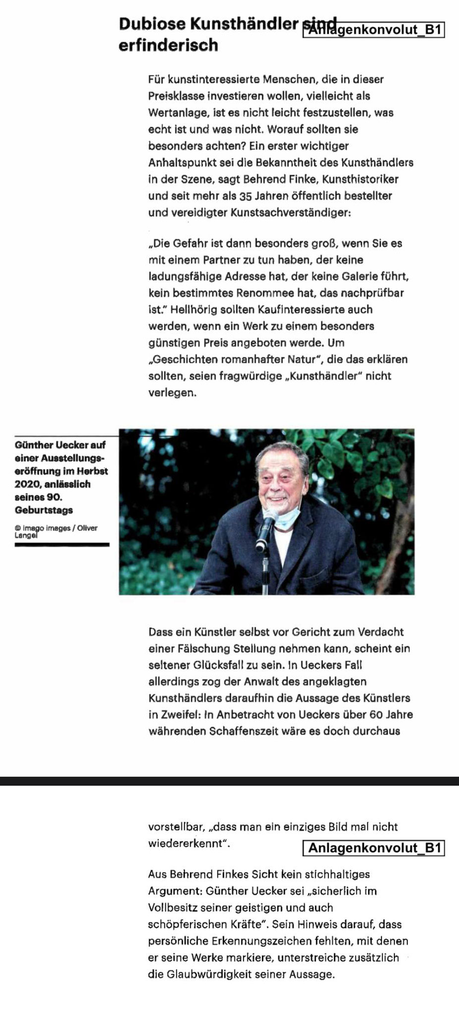 Behrend Finke zum Fall Uecker / Jockels