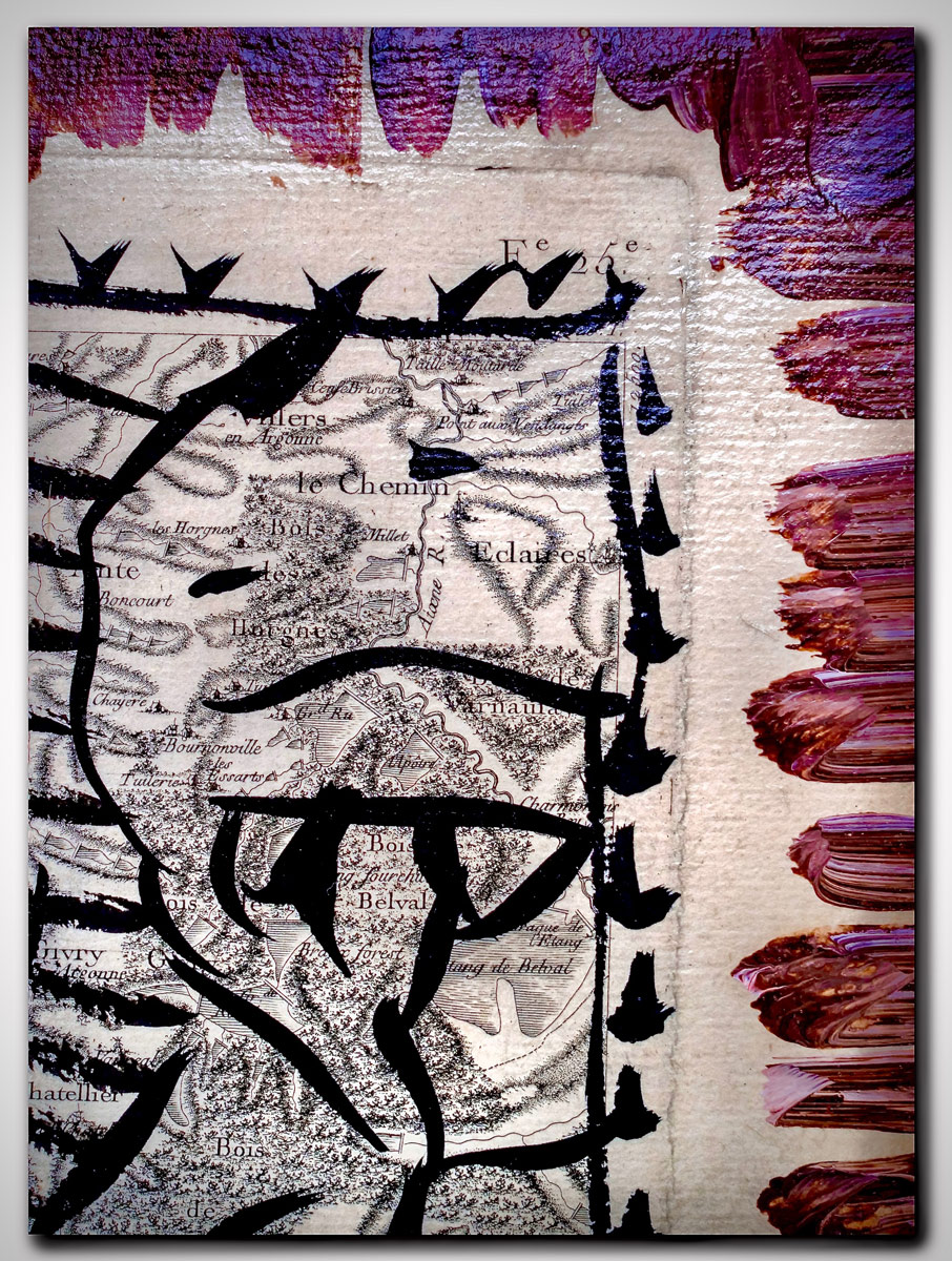 Pierre Alechinsky — detail, upper right corner